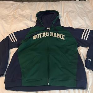 Mens Norte Dame Adidas Zip-up Size Large